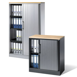 armoire de classement haute / en métal / à rideaux / contemporaine