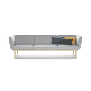 canapé contemporain / en tissu / en cuir / en bois