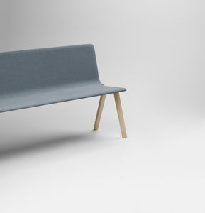 banc contemporain / en bois / avec dossier / tapissé