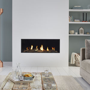 cheminée à gaz / contemporaine / à foyer fermé / à encastrer