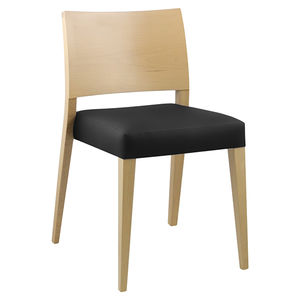 chaise contemporaine / tapissée / empilable / en bois