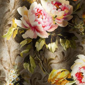 tissu d'ameublement / à motif nature / en polyester / en coton