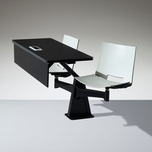 chaise avec table intégrée / contemporaine / pivotante / en aluminium