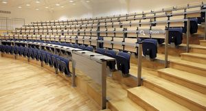 chaise d'auditorium en plastique / en bois / à tablette / pliante