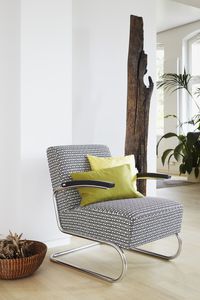 fauteuil contemporain / en bois massif / en tissu / en cuir