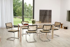 chaise contemporaine / avec accoudoirs / tapissée / en acier