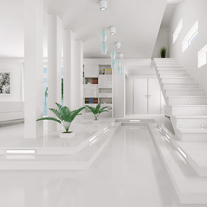 lampe suspension / contemporaine / en verre de Murano / blanche