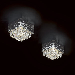 plafonnier contemporain / carré / en cristal / halogène
