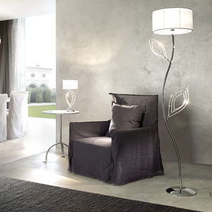 lampe sur pied / contemporaine / en cristal / en tissu