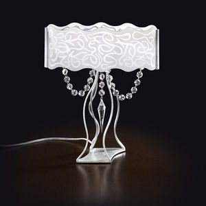 lampe de table / contemporaine / en cristal / en tissu