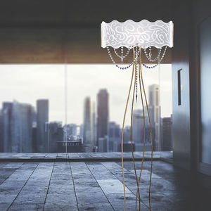 lampe sur pied / contemporaine / en cristal / en tissu