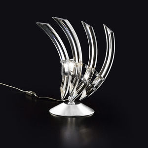 lampe de table / classique / en verre / rouge