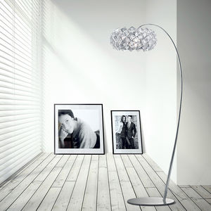 lampe sur pied / contemporaine / en métal / en cristal