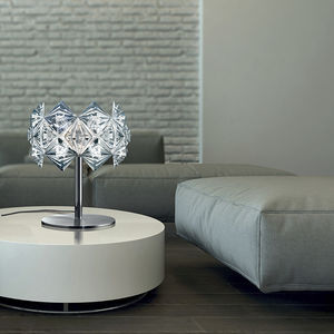 lampe de table / contemporaine / en cristal / argentée