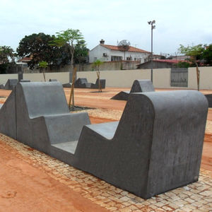 banc public / contemporain / en béton / avec dossier