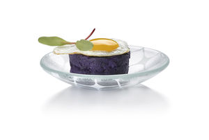 assiette de service / ronde / en verre / professionnelle