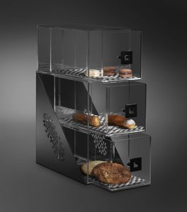 présentoir sur plan / alimentaire / en acrylique / pour boulangerie