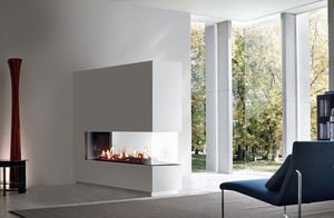 cheminée à gaz / contemporaine / à foyer fermé / à encastrer