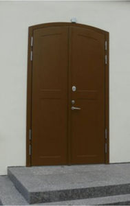 porte d'entrée / battante / en acier / acoustique