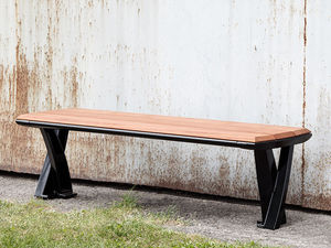banc public / contemporain / en bois / en plastique recyclé