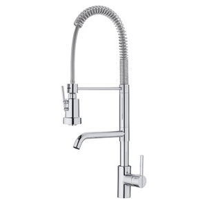 mitigeur en laiton / de cuisine / 1 trou / avec douchette extensible