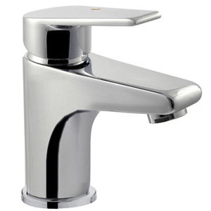 mitigeur pour vasque / en métal chromé / 1 trou / à eau froide