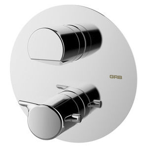 mitigeur de douche / à encastrer / en métal chromé / thermostatique
