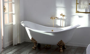 baignoire sur pieds / ovale / en fonte