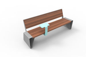 banc public / contemporain / en bois / en acier galvanisé