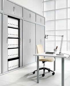 armoire de classement haute / en métal / à rideaux / modulaire