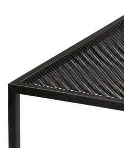 table contemporaine / en acier laqué / carrée / blanche
