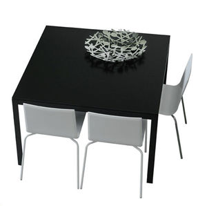 table contemporaine / en MDF / en acier laqué / rectangulaire