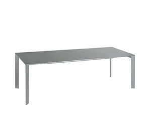 table contemporaine / en HPL / en acier laqué / rectangulaire