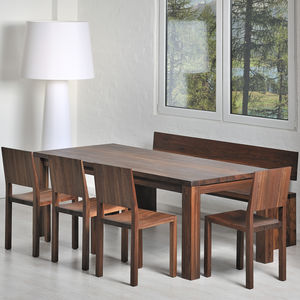 table à manger / contemporaine / en bois massif / rectangulaire