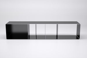 étagère basse / design industriel / en acier / pour disques vinyles