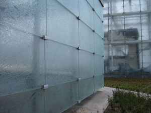 panneau en verre feuilleté / à motif / pour façade / structurel