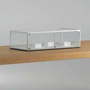 vitrine contemporaine / sur plan / en verre / professionnelle