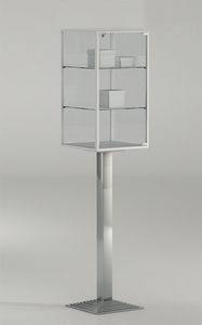 vitrine contemporaine / sur piétement / en verre / professionnelle