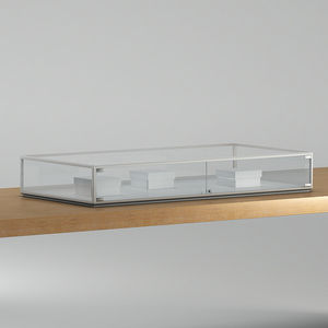 vitrine contemporaine / sur plan / en verre / professionnelle