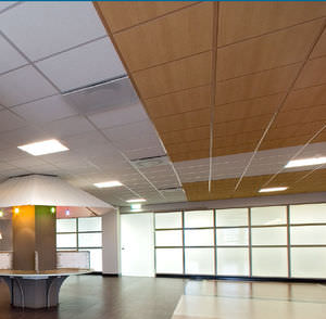 faux-plafond acoustique / en laine de roche / en dalle