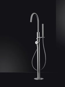 mitigeur pour baignoire / en inox / 1 trou / avec douchette extensible