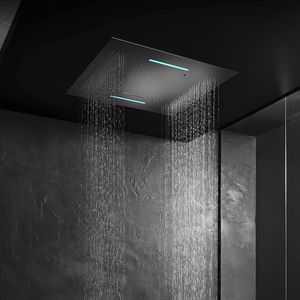 pommeau de douche encastrable au plafond / carré / pluie / avec chromothérapie