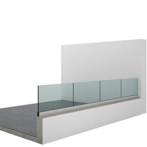 balustrade en verre / en aluminium / à panneau / pour terrasse