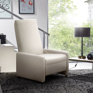 fauteuil contemporain / en cuir / à roulettes / avec dossier haut