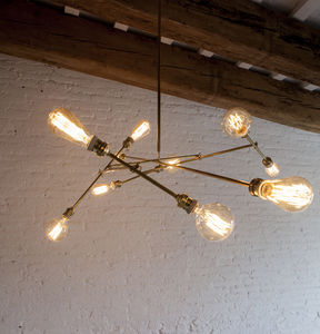 lustre design original / en laiton / à incandescence / fait main