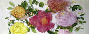 tableau décoratif huile / mixte / floral / pour hôtel