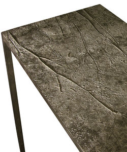 console contemporaine / en métal patiné / en ciment / rectangulaire