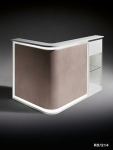 banque d'accueil en arc de cercle / d'angle / modulable / lumineuse