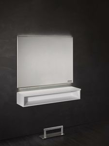 miroir mural / contemporain / rectangulaire / professionnel