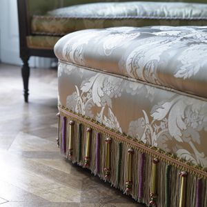 tissu d'ameublement / pour rideaux / à fleurs / en coton